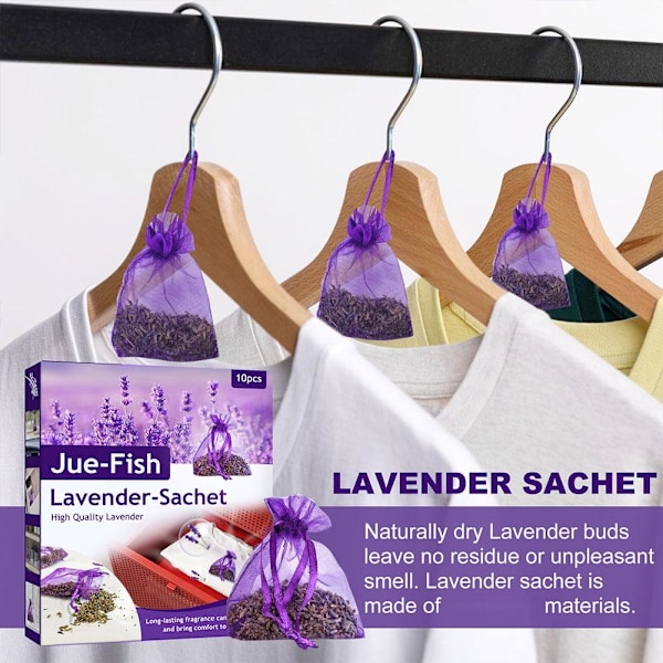 10-pack Lavendelpåsar Torkade Blommor Doftpåsar För Hemmet Lila Doft G7P6