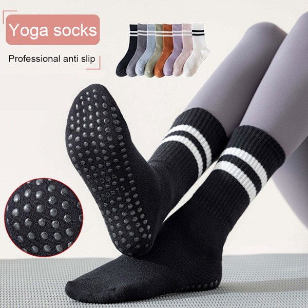 Halkfria Snabbtorkande Strumpor Professionella Halkfria Yogastrumpor Hög Elasticitet Damhoppningsstrumpor grey 35-43EU