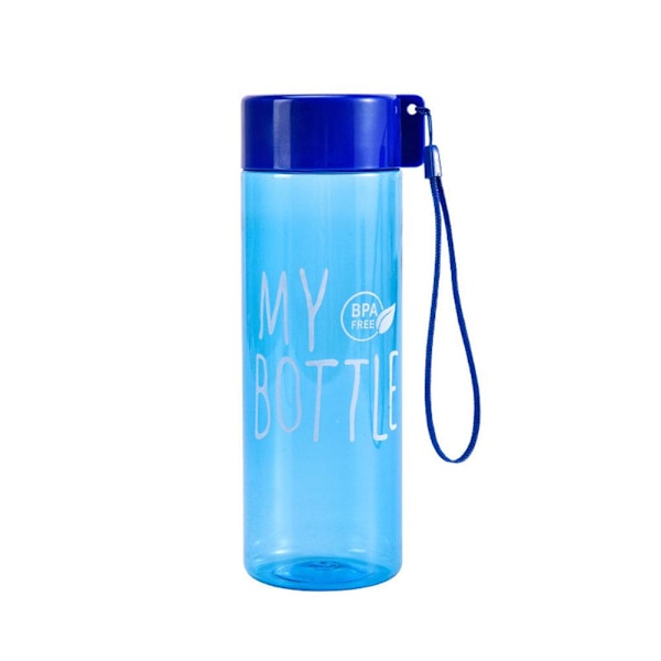 500ml Högkapacitets Färgad Transparent Vattenkopp Utomhus Portabel Fallsäker Läckagesäker Sport K8n9 Blue 500ml
