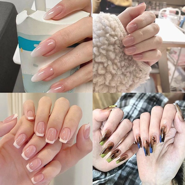 Fantasy Fairy Lös Nagelset med Lim Fransk Konstgjord Färgade Naglar Nagel E5N9 A69 1set