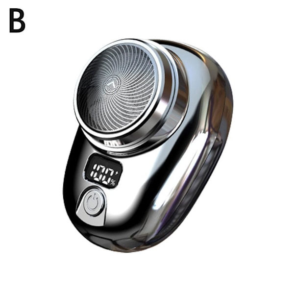 Bärbar Elektrisk Rakapparat Mini-rakning för Män USB Uppladdningsbar Rakapparat Resor Hemma silver One-size