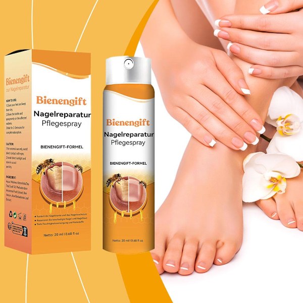 Bee Nagelbehandlingsspray - 20 ml - för Nageltillväxt & Hälsa Natur--
