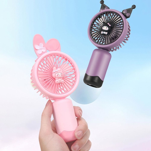 Söt Personlig Mini Fläkt Handhållen Portabel För Inomhus Utomhus Aktiviteter Söt Sanrio Elektrisk Fläkt A6E5 white 1pcs