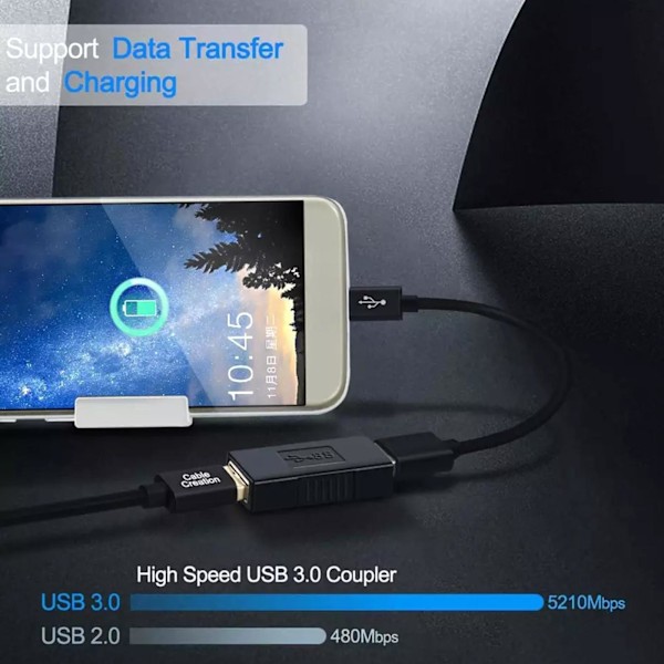 USB 3.0 A Hona till Hona Konverter Adapter Kontakt Kopplare Kabel Förlängare X0U5