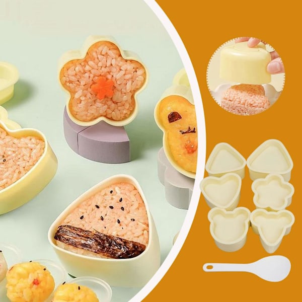 Risform för barn Bento Triangel Sushi Form Gör-det-själv Onigiri Form Japanska Bento Tång Tillbehör Q5u4 A 6pcs