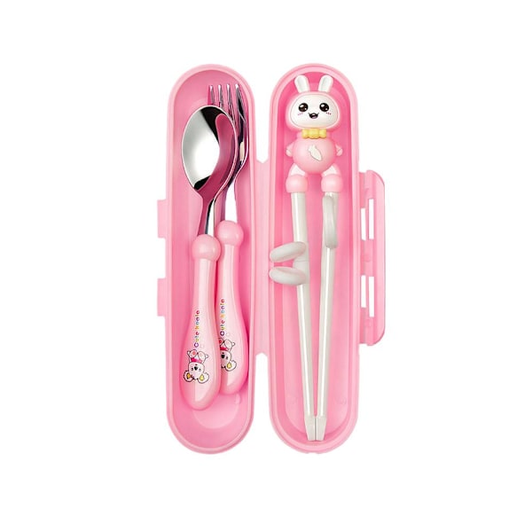 Lärande Ätpinnar Sked och Gaffel Bestick Set Barn Ätpinnar Z3E4  green 3pcs