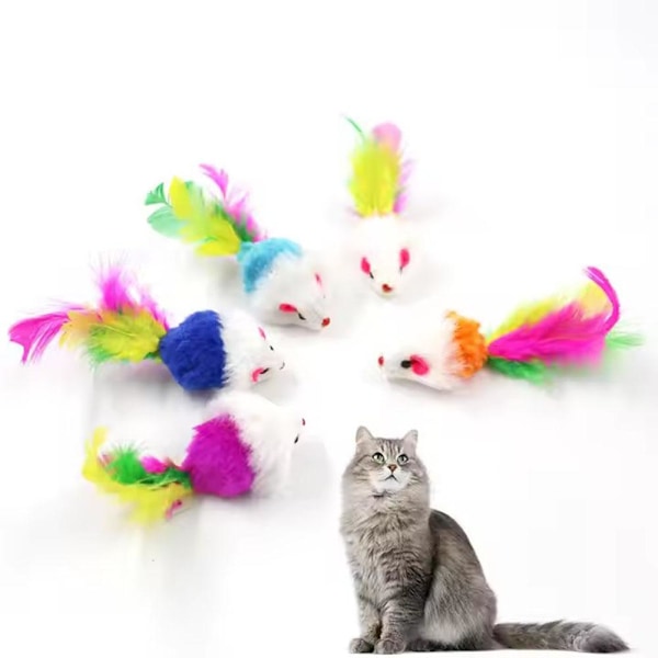10 st Möss Husdjur Kattunge Leksak Present Leksaker Skrapa Rassel Fly 2 1set