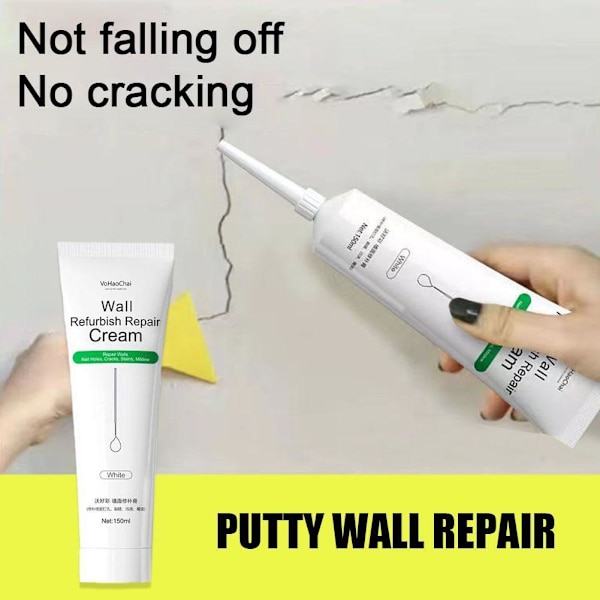 Universellt vägglim Väggreparationspasta Väggsprickor Graffiti Reparation NY U6P7