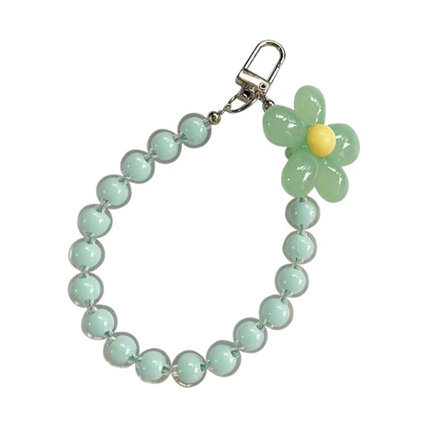 Handledsrem Telefon Lanyard Pärlor Telefonkedja Mobiltelefonrem Mobilkedja J9M4 green 1set