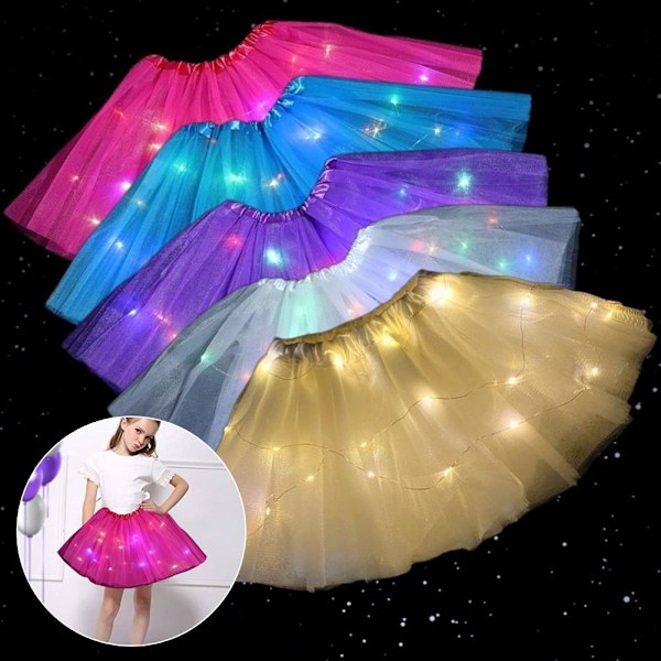 LED Ljuskjol Balettkläder Lysande Maskerad Sparklin A3c4 White 30cm