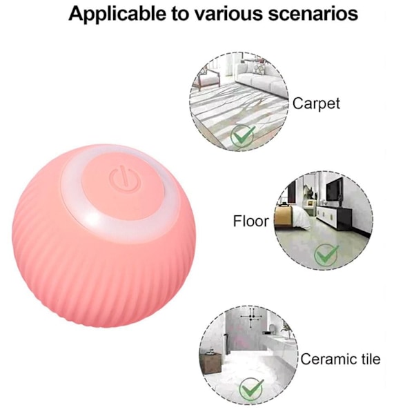 Gravity Smart Rullande Boll Kattunge Elektrisk Leksak Retande Avlastande Boll Retande Katt Katt Bitbollar F0t2 pink 1pcs