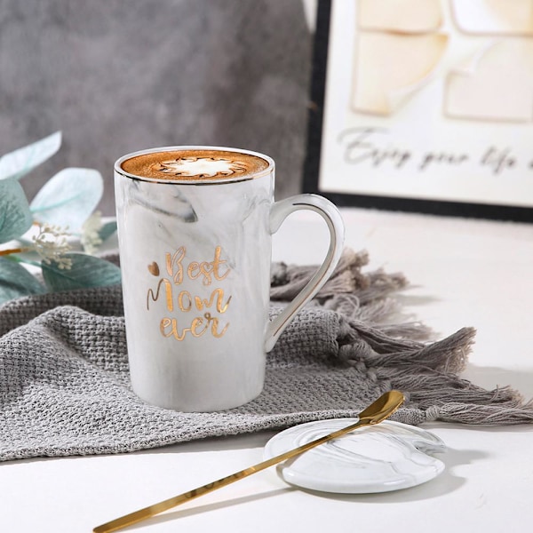 KRONDO 390 ml Bästa Mamma Någonsin Mugg Presenter till Mamma, Bästa Mamma Någonsin C Gray 1pcs