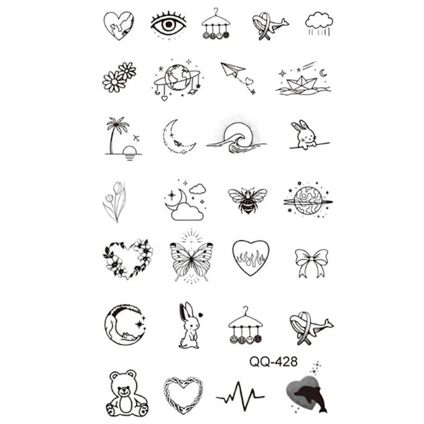 Liten Fräsch Vattentät Tatuering Patch Semi Permanent Och Vattentät Hållbar K1V4 style 5 1pcs