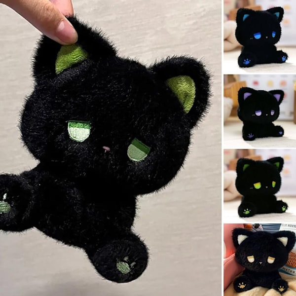 Fashion Emo Kitten Plysch Björn Docka Leksak Tecknad Fluffigt Djur Gosig Samlarobjekt Stoppad T2v1 Golden eyes 1pcs