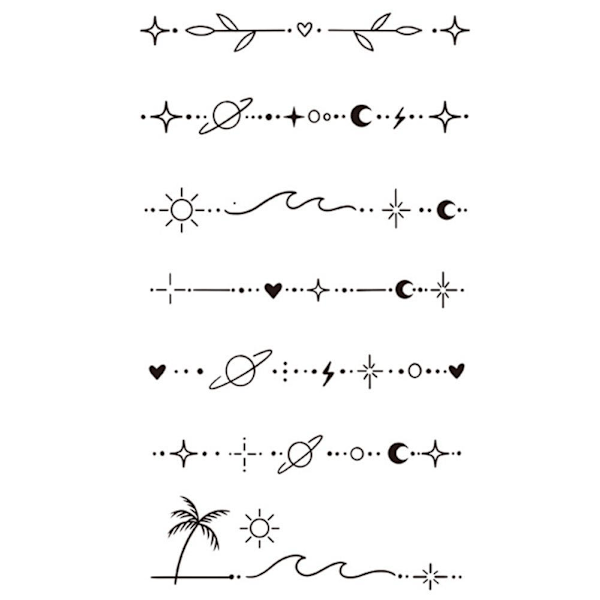 Liten Fräsch Vattentät Tatuering Patch Semi Permanent Och Vattentät Hållbar K1V4 style 2 1pcs