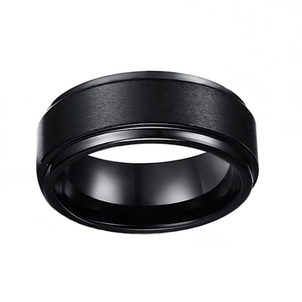 Anti-ångest Spinner Fidgets Roterande Ringar Unisex Stål Svarta Ringar V5G2 Black2 12