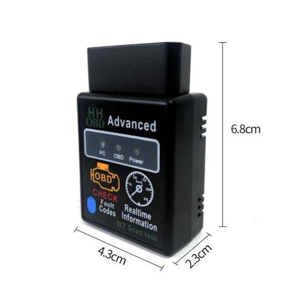 OBD2 Bil Bluetooth Kodläsare Scanner ELM 327 Fordonsdiagnostik OBDII UK~ST
