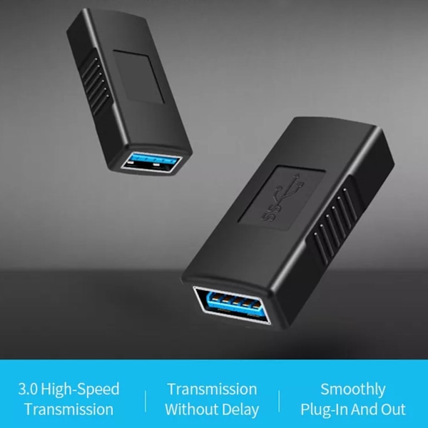 USB 3.0 A Hona till Hona Konverter Adapter Kontakt Kopplare Kabel Förlängare X0U5