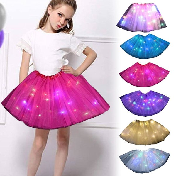 LED Ljuskjol Balettkläder Lysande Maskerad Sparklin A3c4 Pink 30cm