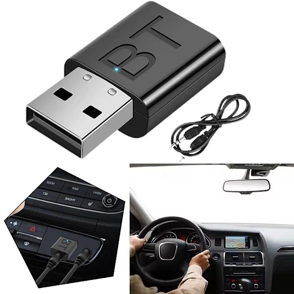 USB Bluetooth 5.0 Sändare Mottagare, Mini Ljudadapter, USB Bluetooth Bil 5.0 Mottagare Sändare Bluetooth
