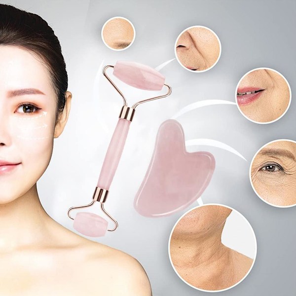 Roller för Ansikte Hals Öga Harts Ansiktsmassage Instrument Hälsovård Scrapi V4E7 White shaped gua sha board 30g