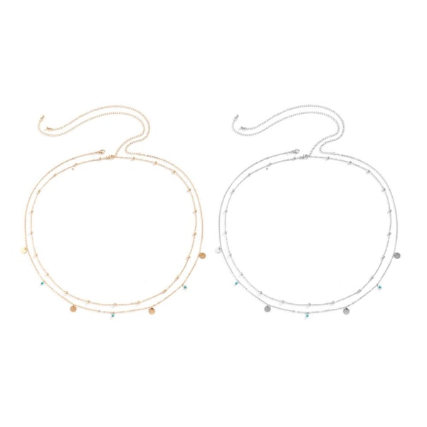 Enkel Dubbel Lager Glänsande Midjekedja För Kvinnor Modeaccessoarer S4b8 Golden 1pcs