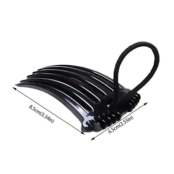 Bandette Kam, Bandette Kam med Elastiskt Band, Hästsvans UP K9B2 Bump it M2M0 blackA one-size 2pcs