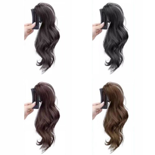 Naturlig peruk klämma hästsvans peruk för kvinnor 30cm lätt lockig falsk hästsvans hårförlängning N3t2 light brown 1pcs