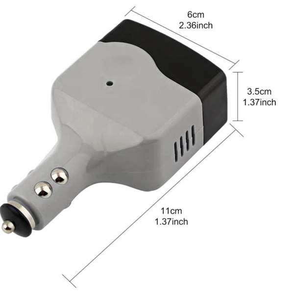 Bil- och skåpbilsresor 12v-uttag till USB, 2 & 3-stifts plugg  mini-inverterare afc9 | Fyndiq