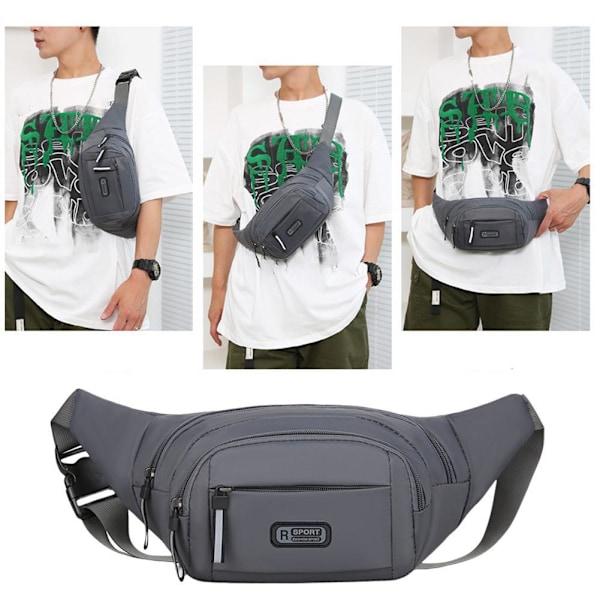 Multifunktionell Justerbar Midjeväska i Nylon Sling Bröstväska Axelväska P4R9 Green One size