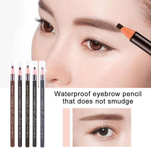 Vattentät Ögonbrynspenna Brow Liner Definer Svart Blond Mörkbrun Ny soot 15g
