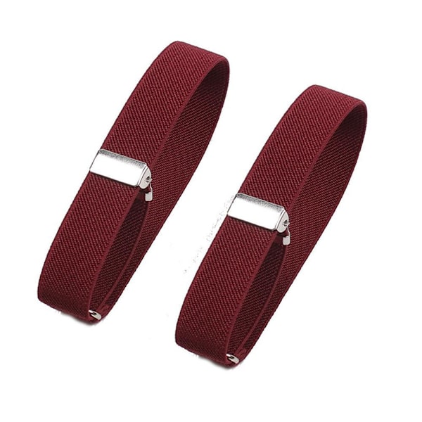 Herr Business Elastisk Justerbar Skjortärmshållare Armband Ärmhållare Rem A9 wine red One-size