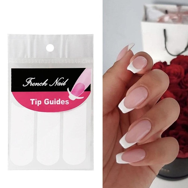 1-pack (48 st) Fransk Manikyr Nagelkonst Tips Form Guide Bästa Schablon USN DIY UK