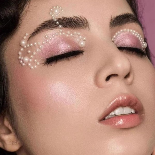 Ögonbrynsmakeup Ansikte Multi-storlek Pärla Ögonbryn Ansikte Borr Strass Dekoration J1Q9 Pearls 1pcs