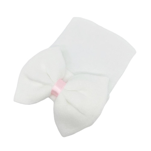 Vår Sommar Stor Rosett Randig Babyhatt Enfärgad Baby Pojkar Flickor Mössa För Nyfödd Turban W0p7 Pink and white stripes One size