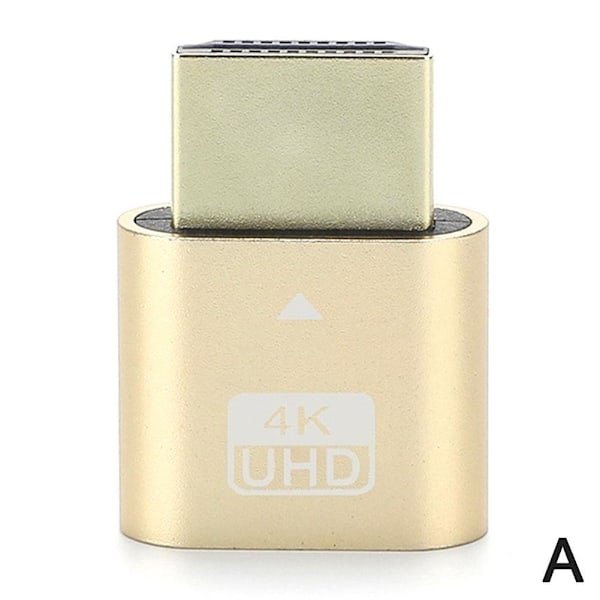 4K UHD DDC EDID HDMI Dummy Adapter Virtuell Plug Headless Display Emulator NY black One-size