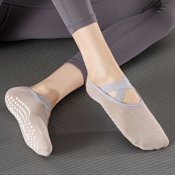 Yoga Strumpor Halkfria Svettabsorberande Andningsbara Inomhusgolv Träning Pink One size