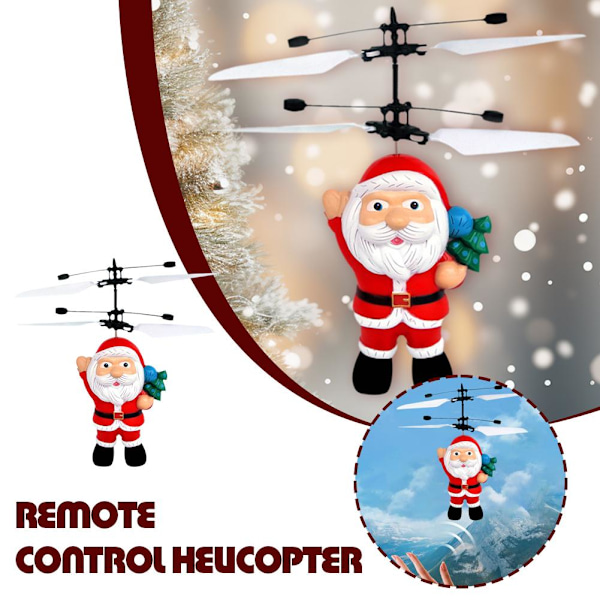 Flygande Jultomteleksaker, Jultomteflygplansleksak, Elektrisk Jultomtehelikopterleksak, Infraröd Induktionskontrollleksak, Jultomte