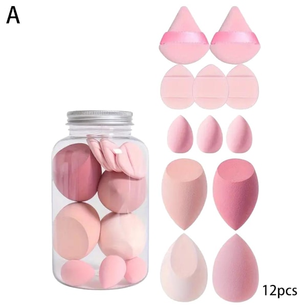 14 st Driftflaska Puff Set Vattendroppe Gourd Diagonal Skuren Puff Smink Ägg Set brown 14pcs