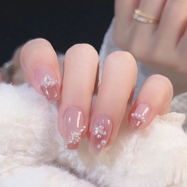 Burst Flash Isblå Aurora Bärbara Nagelstickers Långvariga A72 24pcs