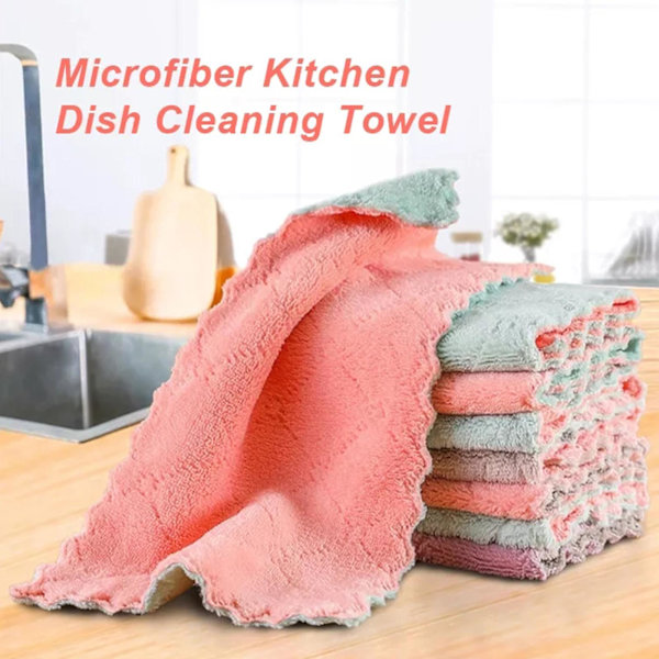 5x Kök Rengöring Vattenabsorberande Disktrasor Dubbelsidig Disk UK green gray 15*25cm 5pcs