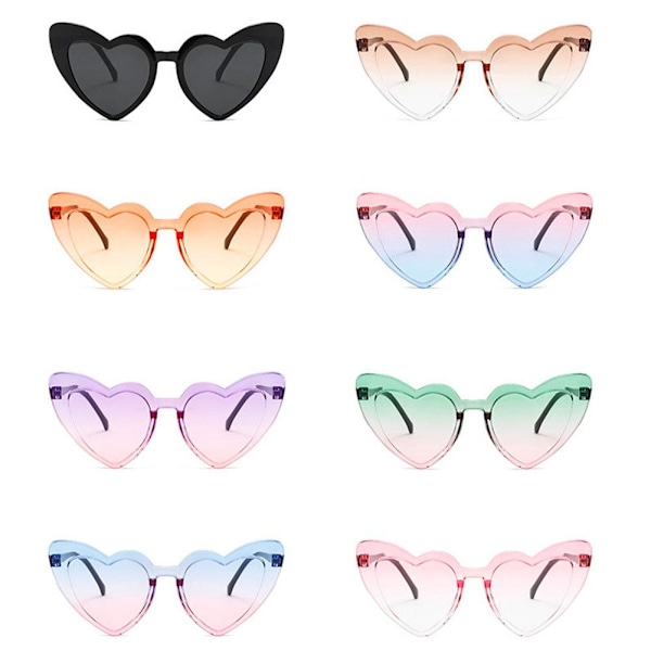 Hjärtformade Solglasögon Dam Mode Oversize Shades Glasögon Sommar Solskydd Resa I2r7 Tea One size