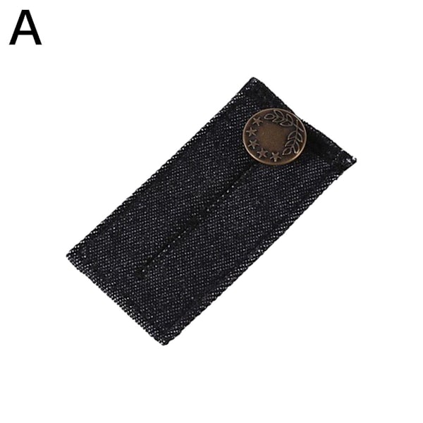 Förlängningsspänne i denim med knapp i metall, justerbar, AU-lager black One-size