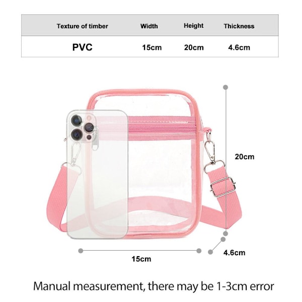 Transparent Axelväska Strandväska Förvaringsväska Vattentät Stor Kapacitet Festival Songkran Väska A2z4 Black One size
