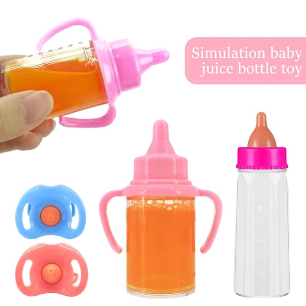 Babydockor Matningsflaska Magisk Set Försvinnande Mjölkleksak Låtsaslek Y8A2 red blue 2pcs