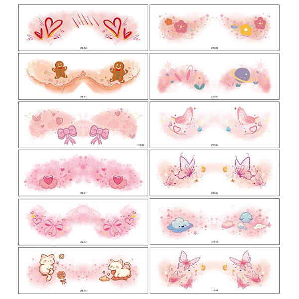 Sheet Cute Rouge Smink Tatuering Klistermärke H2p1 A 1pcs