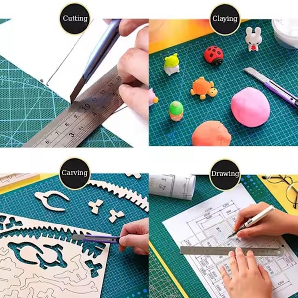 RJSQAQE Självläkande Skärmatta, A3/A4/A5 Roterande Skärmatta Dubbelsidig 5-Lagers Hantverksskärbräda för Tyg Quilting Patchwork Konst Hobby A5 Green 1pc
