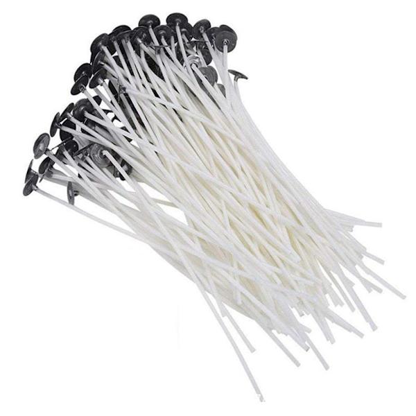 100 st Rökfria Ljusvekar 8-20cm Förvaxade Bomullskärnvekar Med Metallhållare Handgjorda Ljus DIY Verktyg Tillverkningsflikar 8cm One-size