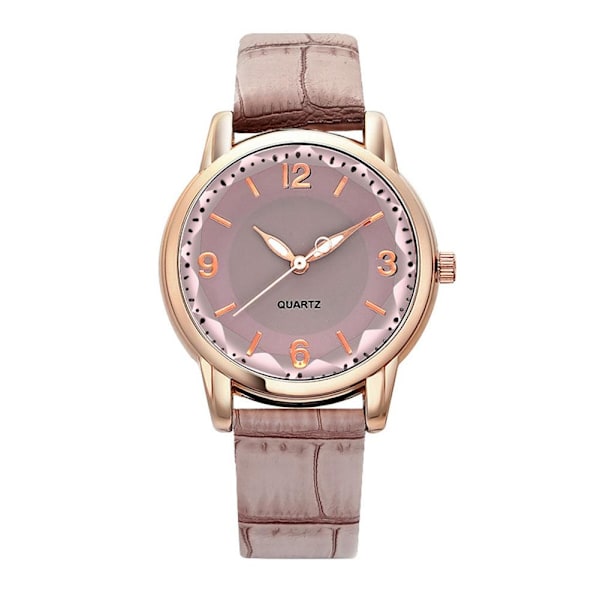 Nytt Mode Casual Dam Quartz Klocka PU Läder Färg Armband Flicka Urtavla Klocka Studentpresenter O0X5 Purple One size