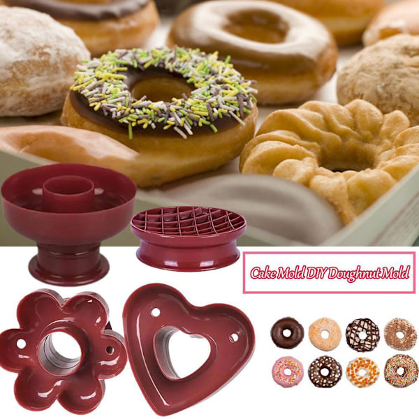 Donut Maker Skärare Form Desserter Bakning Doughnut Kaka Verktyg Form DIY Tårta R5S0 round 1pc